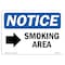 Signmission OSHA Notice Sign, 12" Height, Aluminum, Smoking Area (Right Arrow) Sign With Symbol, Landscape OS-NS-A-1218-L-18353 - alternate 1
